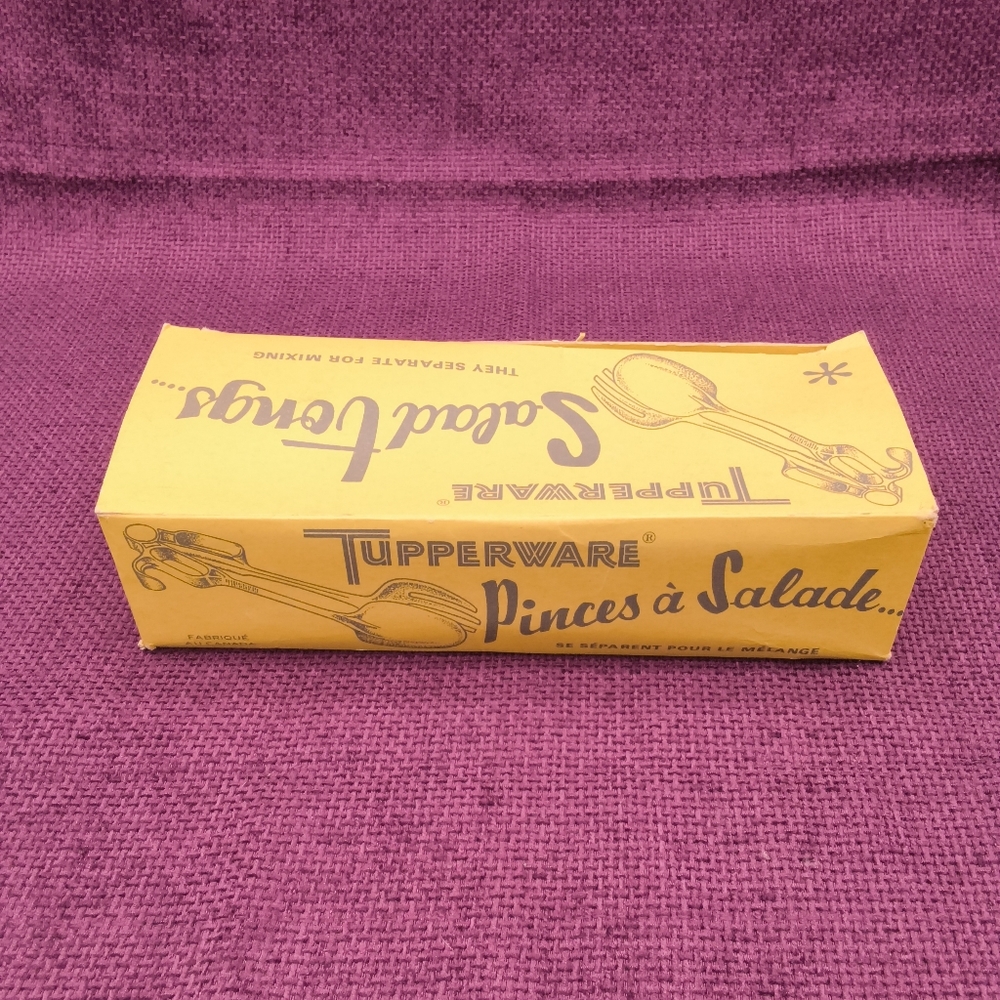 Vintage Tupperware Salad Tongs | 1950s Yellow MCM Serving Utensils - Picture 7 of 11